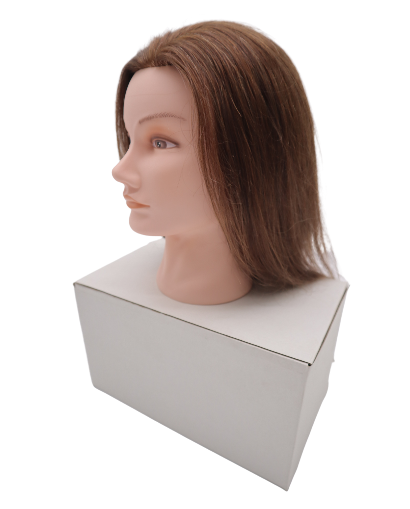 16" brown color head mannequin for practice