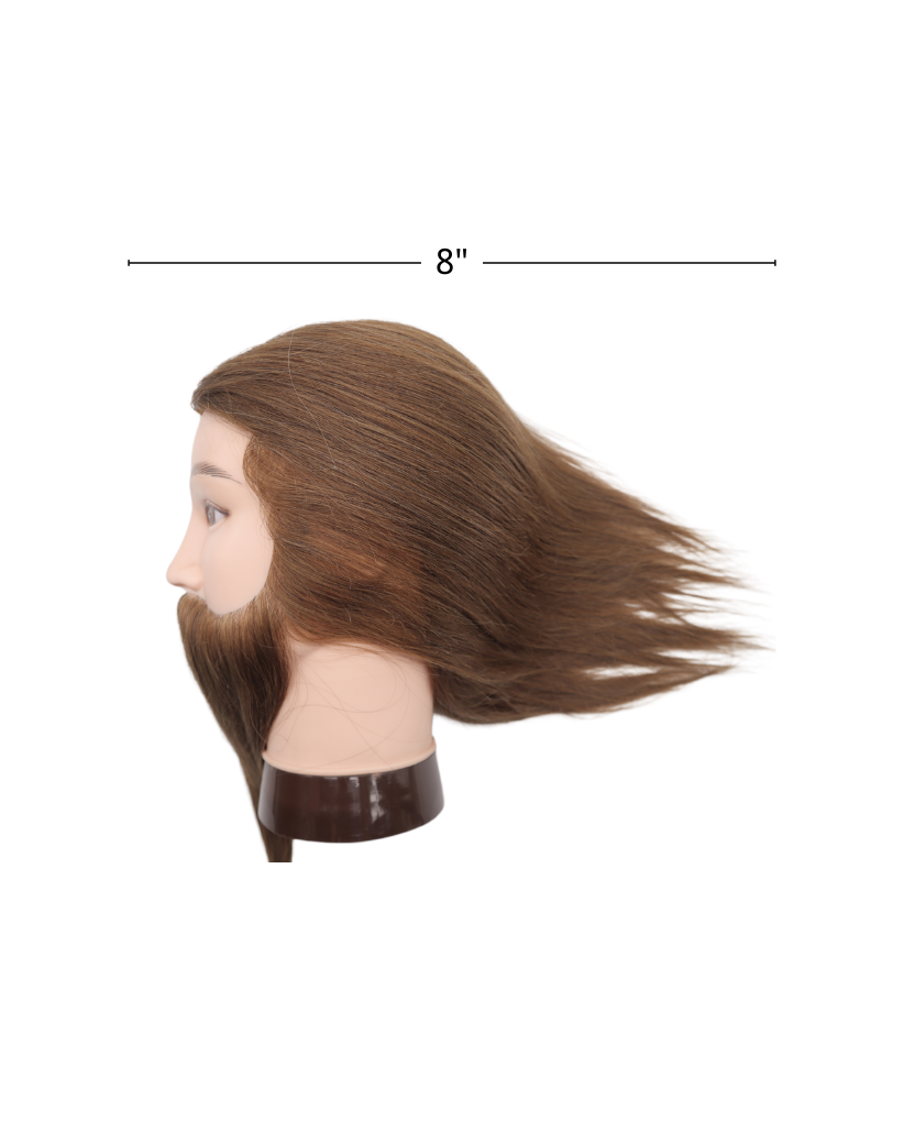 dark color mannequin with mustache side view